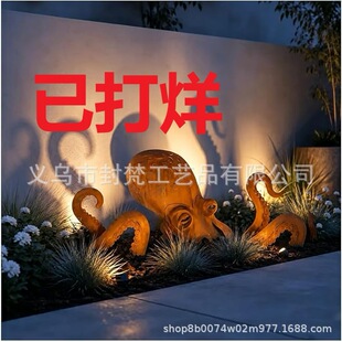 �羳Rust Patina Giant Squid Garden Sculpture�������~���@����