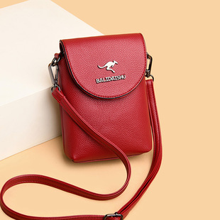 Mobile phone bag simple Joker shoulder messenger bag soft leather mother Summer small bag elderly coin purse a generation of hair