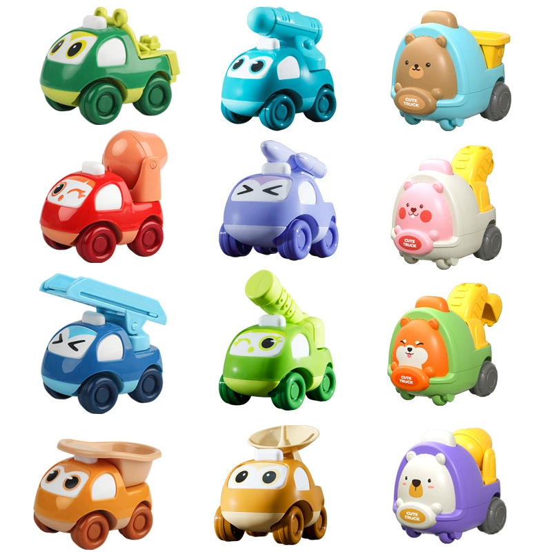 Cartoon inertia toy car, excavator for boys, capsule toy