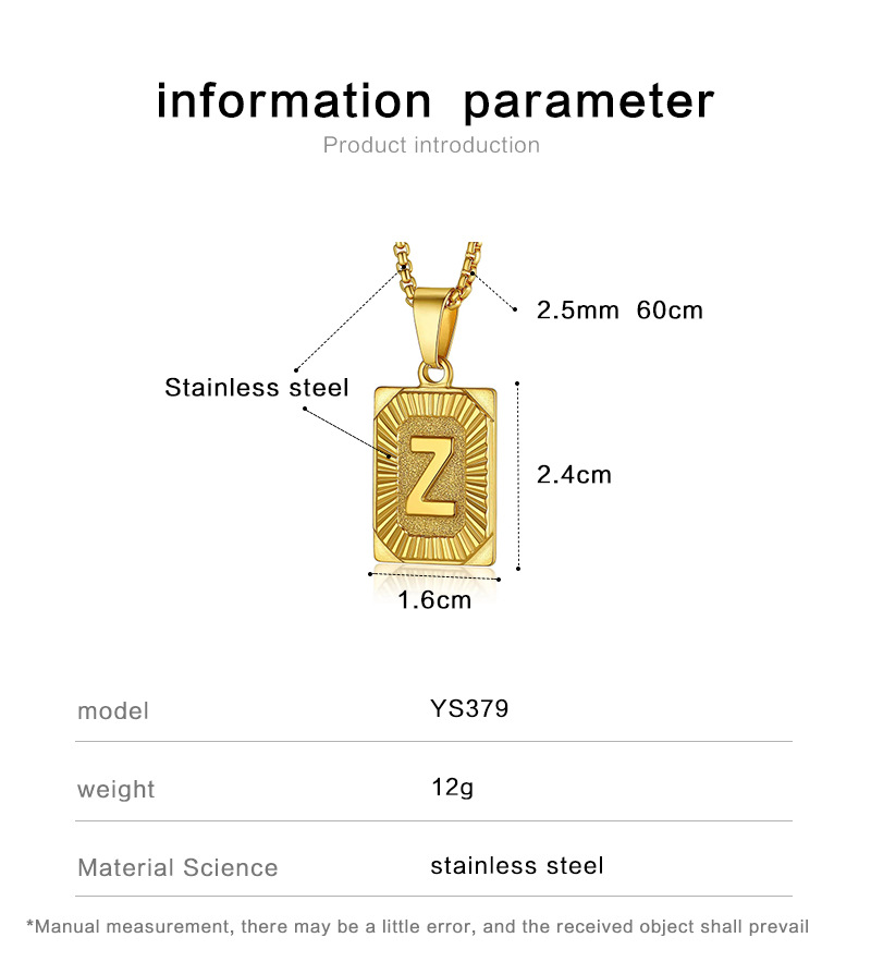 Mode Brief Rostfreier Stahl Überzug Halskette Mit Anhänger 1 Stück display picture 1