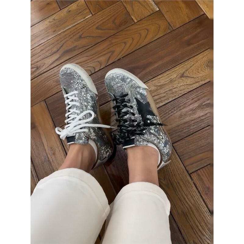 Autumn New Sequin Star Distressed Dirty Shoes, Dirty Shoes, Forrest Gump Shoes, Men's and Women's Soft-Soled Soft-Panel Shoes, Trendy