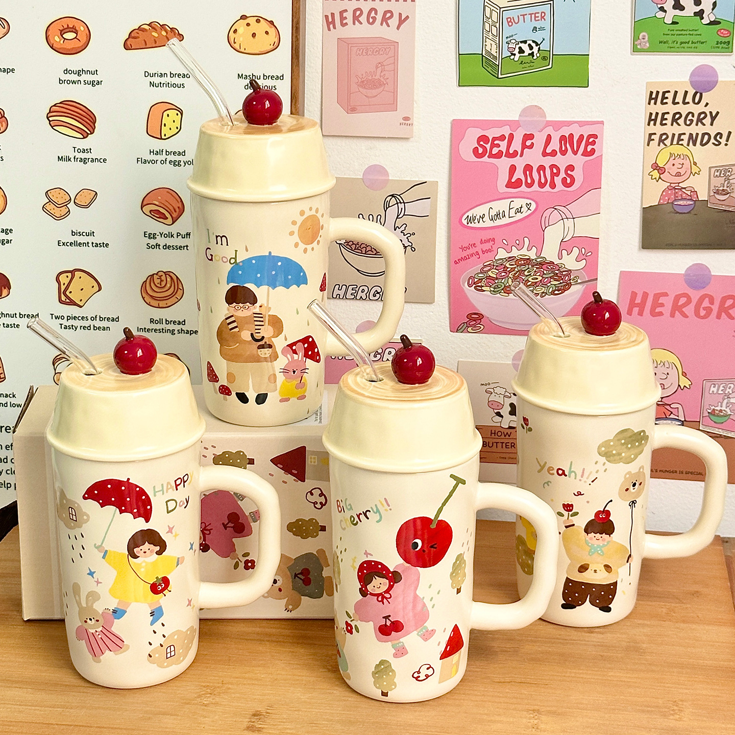 Tazas de cerámica de gran capacidad copas de agua caseras de alto valor facial tazas de paja de oficina regalos de cumpleaños mujeres