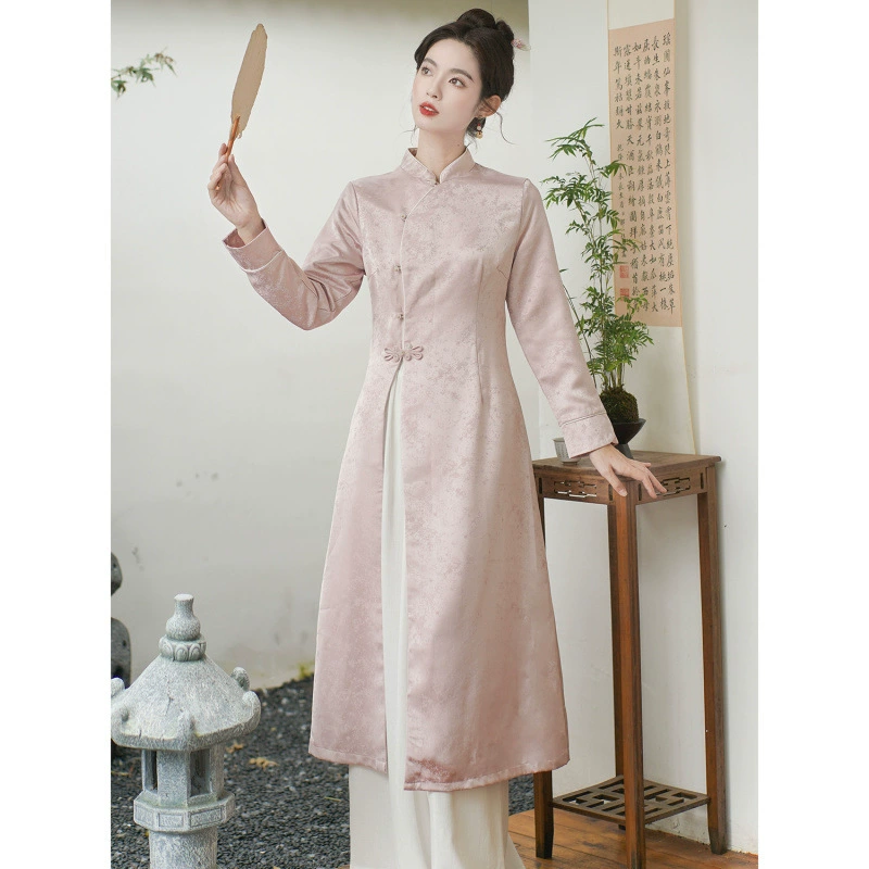 Осенний новый китайский стиль дзен улучшенное платье cheongsam женский комбинезон