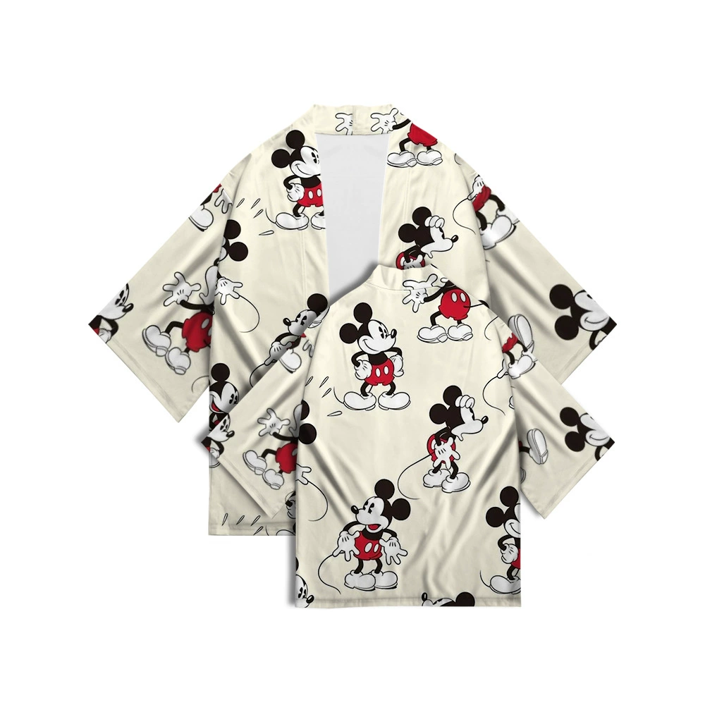 2024 new cross-border Amazon Mickey Mouse quick-drying digital printing moisture-wicking fun casual kimono