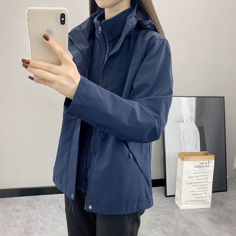 冲锋衣外套女新款秋冬可拆卸两件套户外加绒加厚保暖登山运动服男|undefined