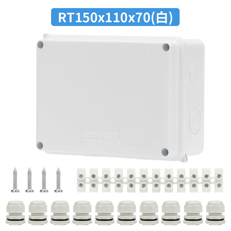 Коробка Зарезервированная скидкой отверстия водоустойчивая ИП65 Крытая и на открытом воздухе Загерметизированная коробка соединителя коробки терминального АБС водоустойчивая распределительная коробка