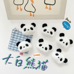 漫画クリエイティブぬいぐるみアクセサリービッグホワイトパンダかわいいスカーフ女の子アクセサリーヘアピンヘアアクセサリー人形人形