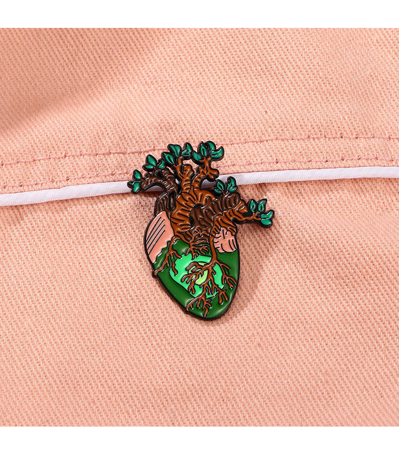 Unisex Gender Cute Pin Heart Tree Heart Shape Alloy Enamel Unisex Brooches