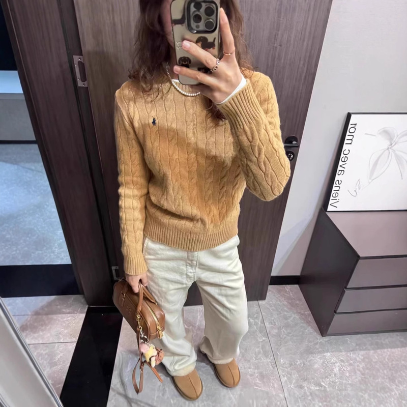 High-End Rl Ralph Lauren Crew Neck Sweater with Pony Embroidery, Classic Casual Pullover Knit Top, Versatile for Fall/Winter 2025 High-End Rl Ralph Lauren Crew Neck Sweater with Pony Embroidery, Classic Casual Pullover Knit Top, Versatile for Fall/Winter 2025