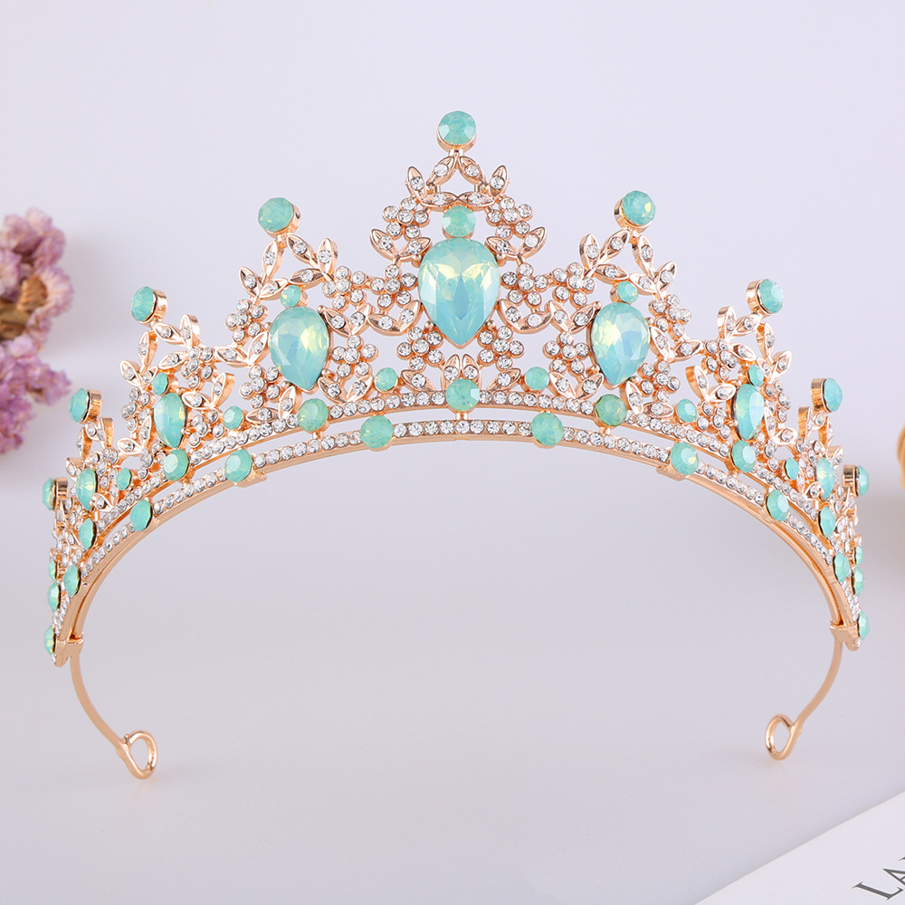 結婚式の髪型の頭飾り水晶花嫁の頭飾り王冠カラー冠結婚式の髪バンド誕生日の頭バンド王女卸売り