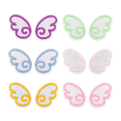New cute angel wings embroidered cloth patch canvas bag decoration self-adhesive computer embroidered chapter patch