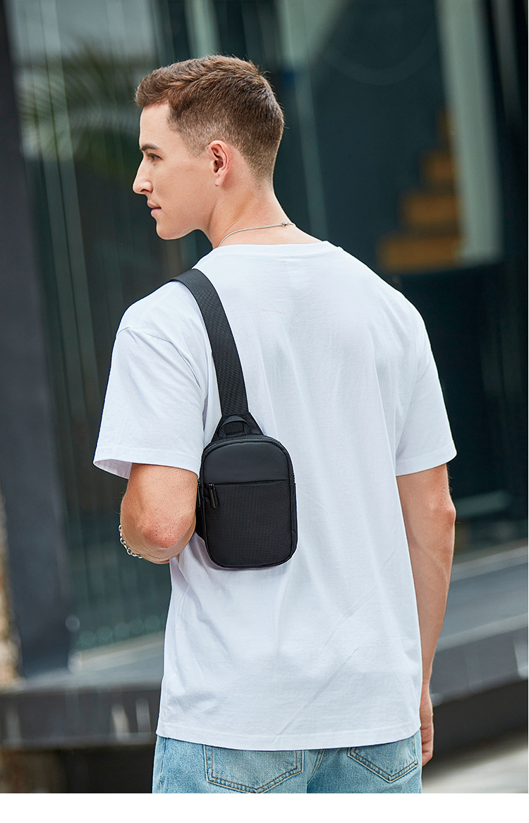 Mobile Phone Bag, Men's Fashion Niche Chest Bag Personality Small Shoulder Bag Casual Japanese Men's Small Bag Light And Simple Shoulder Bag_voghion.com