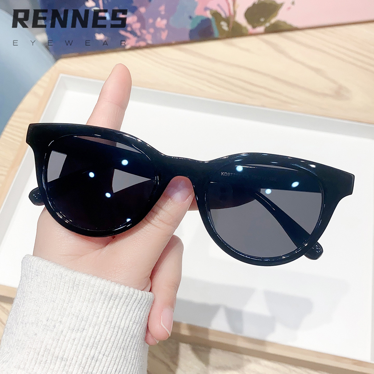Nuevas gafas de sol para exteriores transfronterizas con ojos de gato, celebridades de Internet para mujeres, el mismo estilo, gafas de sol de moda callejera con personalidad de moda coreana