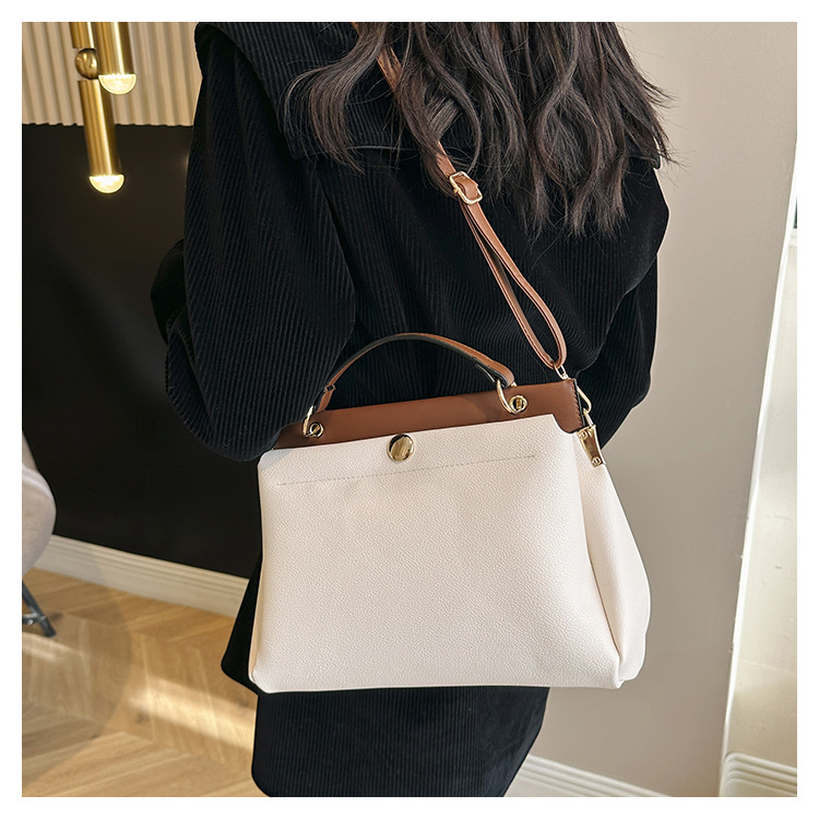 Foreign trade commuter women's bag 2024 spring and summer new contrast color handbag single shoulder crossbody women's bag large capacity women's bag_voghion.com