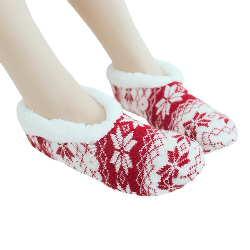 Children's US Style Wool Acrylic Lamb Wool Silicone Solid Color Floor Socks Sweet Warm Women's Socks Maternity Socks