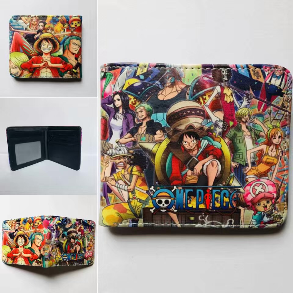 One Piece One Piece Cartera de dibujos animados japoneses Luffy Choba Solon plegable estudiantes PU cartera de cuero corta