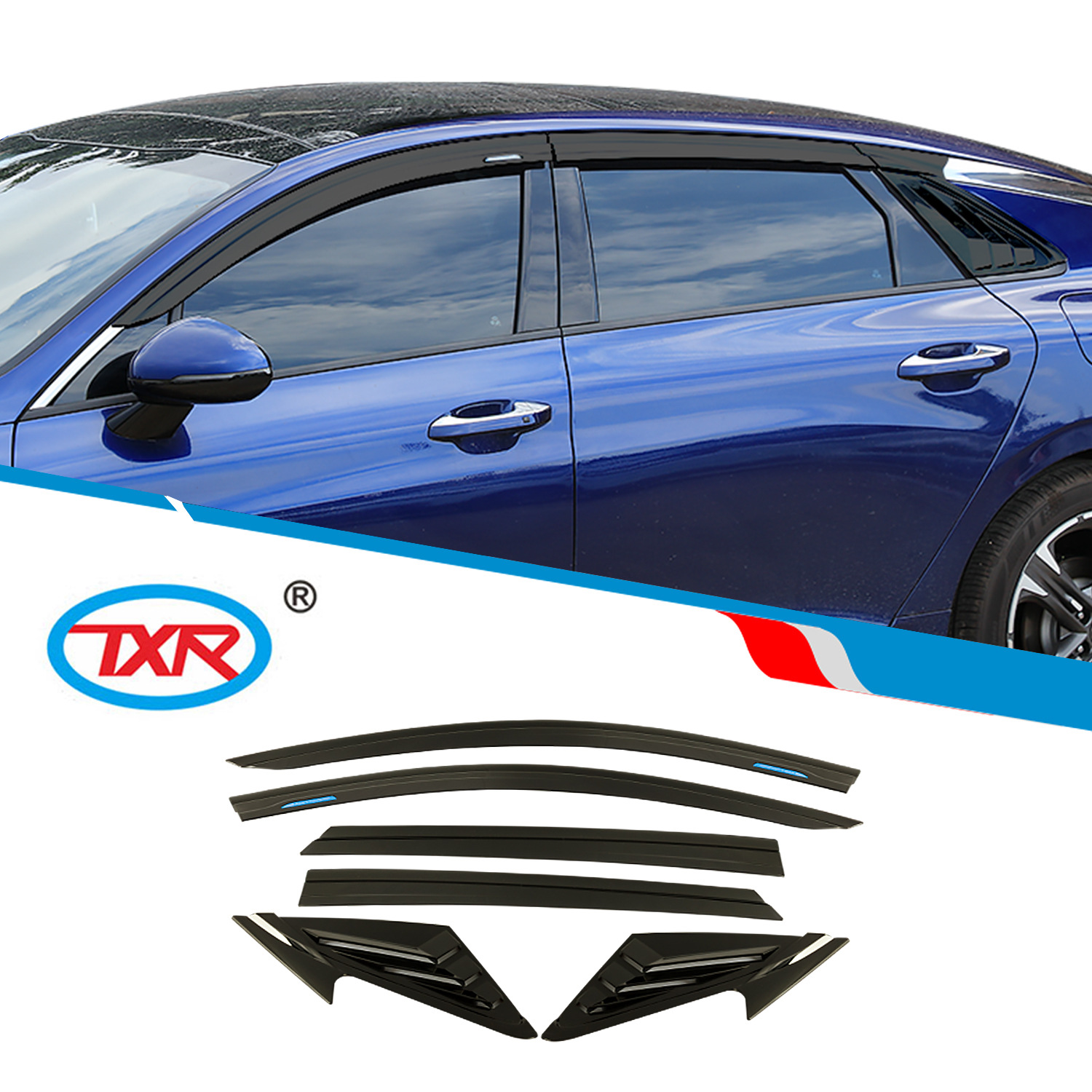 TXR es adecuado para Kia Sunny Bloque de lluvia Kaiku Ventana de automóvil Yumei K5 Window Visors protector de lluvia especial