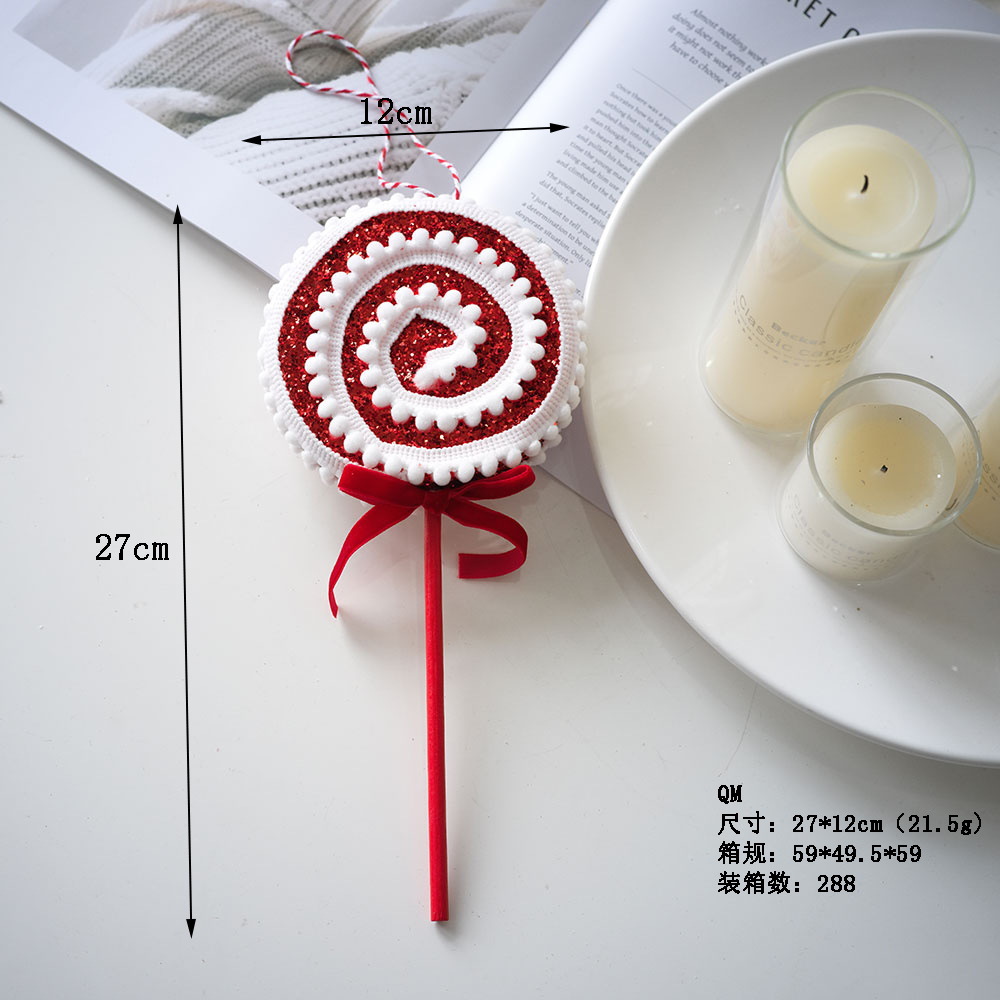 Árbol de Navidad transfronterizo colgar muletas rojas y blancas dulces bolas de Navidad decoraciones de Navidad escenario Amazon
