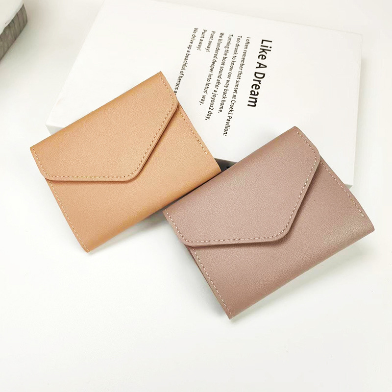 Women's Solid Color Pu Leather Buckle Card Holders display picture 2