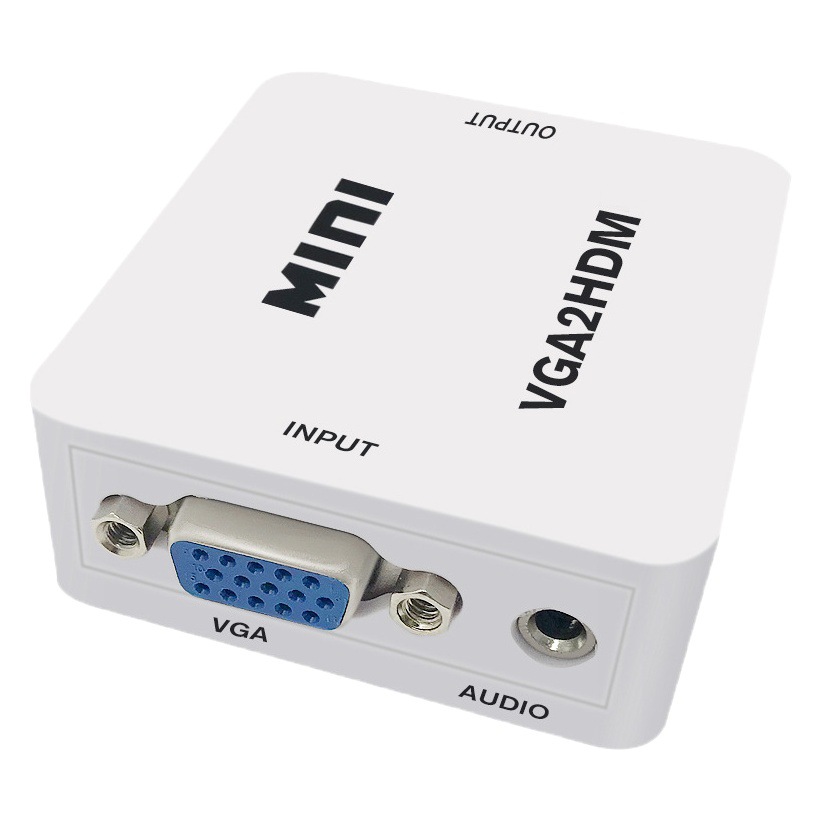 Convertidor de Video VGA a HDTV 1080p de Alta Definición con Salida de Audio de 3.5 mm para Auriculares, para Laptop y Pantalla de Host