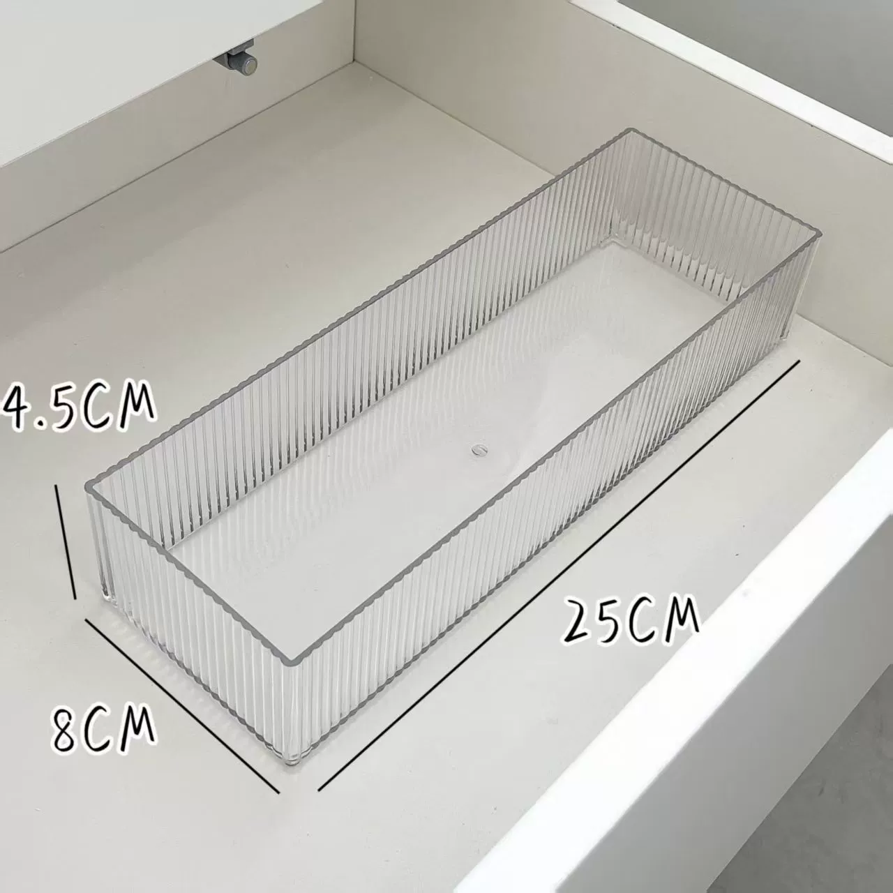 Rectangular Plastic Storage Box, Transparent Table Organizer, Small/Medium/Large