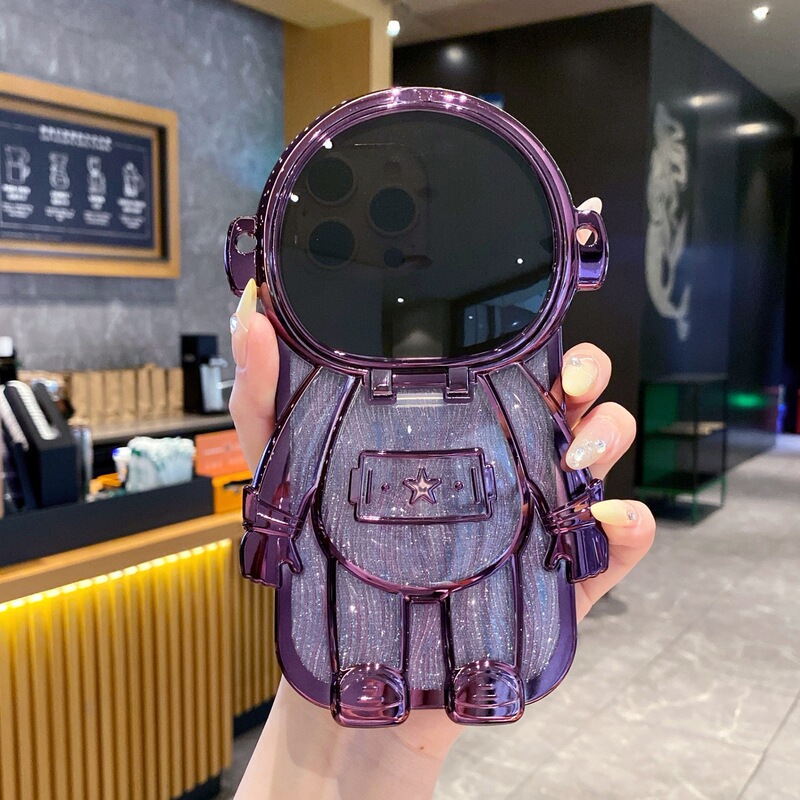 Three-Dimensional Electroplated Astronaut Suitable for Apple 17 Mobile Phone Case with Lanyard Wave Pattern Glitter Apple 16 Diagonal Backpack Three-Dimensional Electroplated Astronaut Suitable for Apple 17 Mobile Phone Case with Lanyard Wave Pattern Glitter Apple 16 Diagonal Backpack