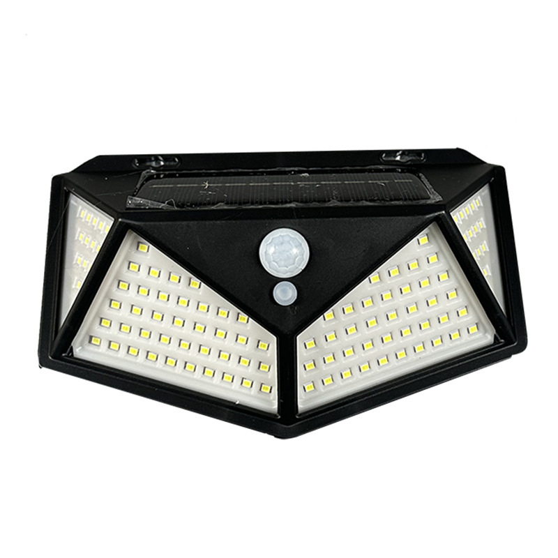 100LED lámpara solar LED lámpara de pared luminosa cuatro lados lámpara de jardín al aire libre iluminación de lámpara de inducción humana