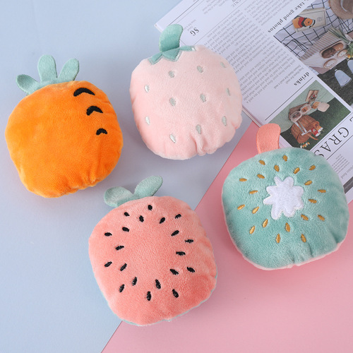 Cross-border Amazon new pet products, cat toys, ring paper, various interactive imitation fruit dog plush toys