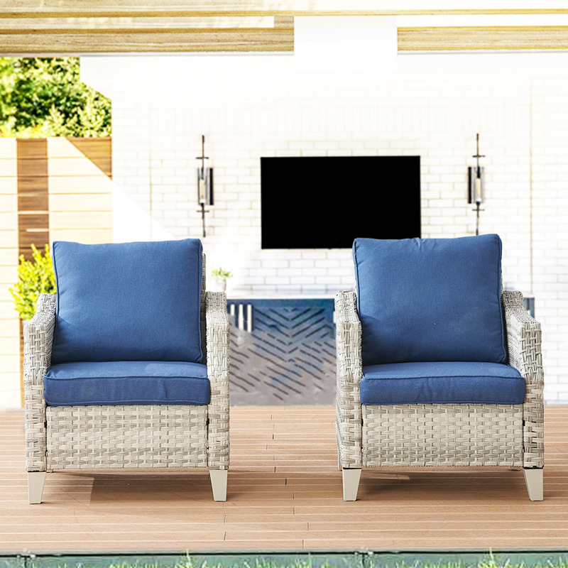 Sofá de ratán al aire libre Combinación de patio Terraza Ocio para tres personas Sofá de ratán con dosel Balcón Tumbona del hotel