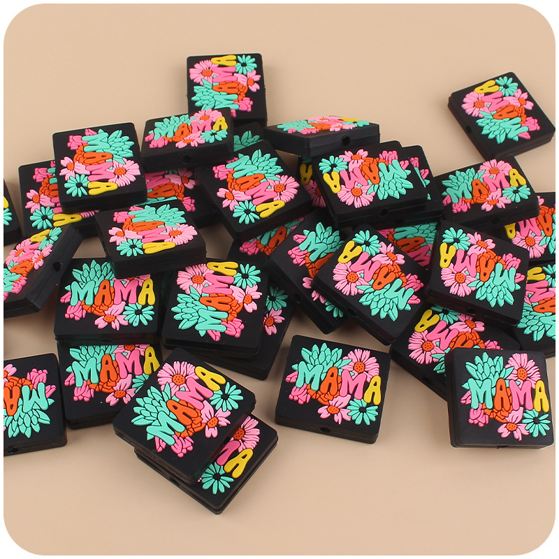 Nueva historieta del bebé Día de San Valentín mamá flor pequeña mordedor creativo DIY bebé molar pezón cadena Accesorios