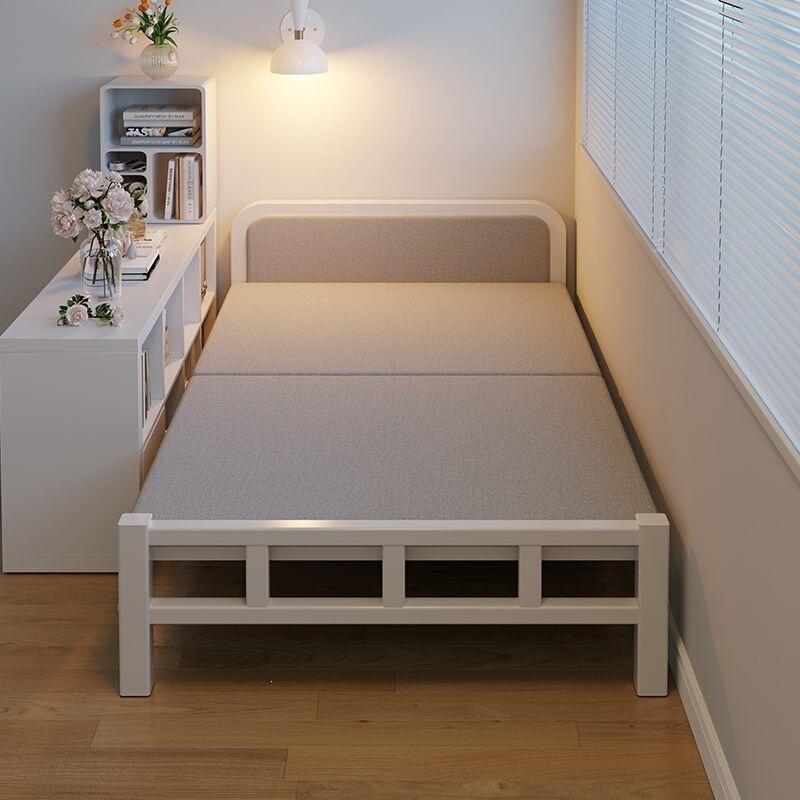 Single Bed, Home Folding Bed, Rental Room Small Bed, Simple Bed, Adult Iron Bed, Double Bed, Bedroom Extra Bed 1.2m Single Bed, Home Folding Bed, Rental Room Small Bed, Simple Bed, Adult Iron Bed, Double Bed, Bedroom Extra Bed 1.2m