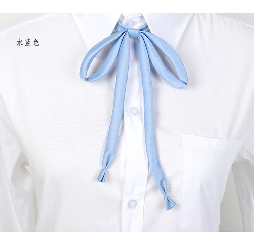 In-stock solid-color JK uniform neck lanyard for girls—hand-knitted style, perfect for Japanese-style school uniforms and coordinated with bow-tie lanyards.