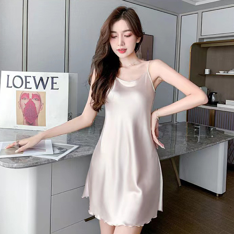 아이스 실크 나이트가운 - 향기로운 컬러 [라운드넥 클래식 스타일]