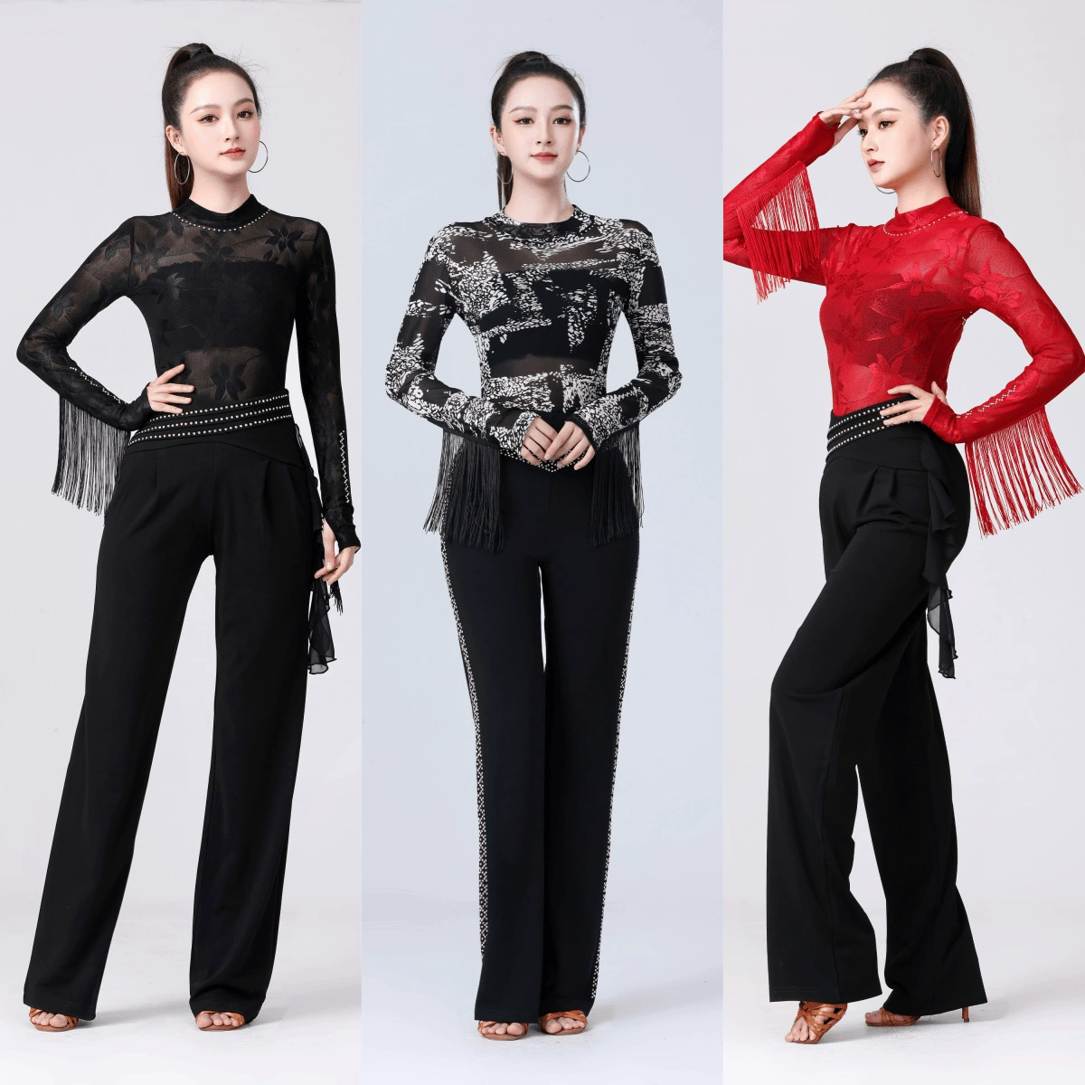 Jet Ba новый жаккардовый танцевальный костюм с длинными рукавами