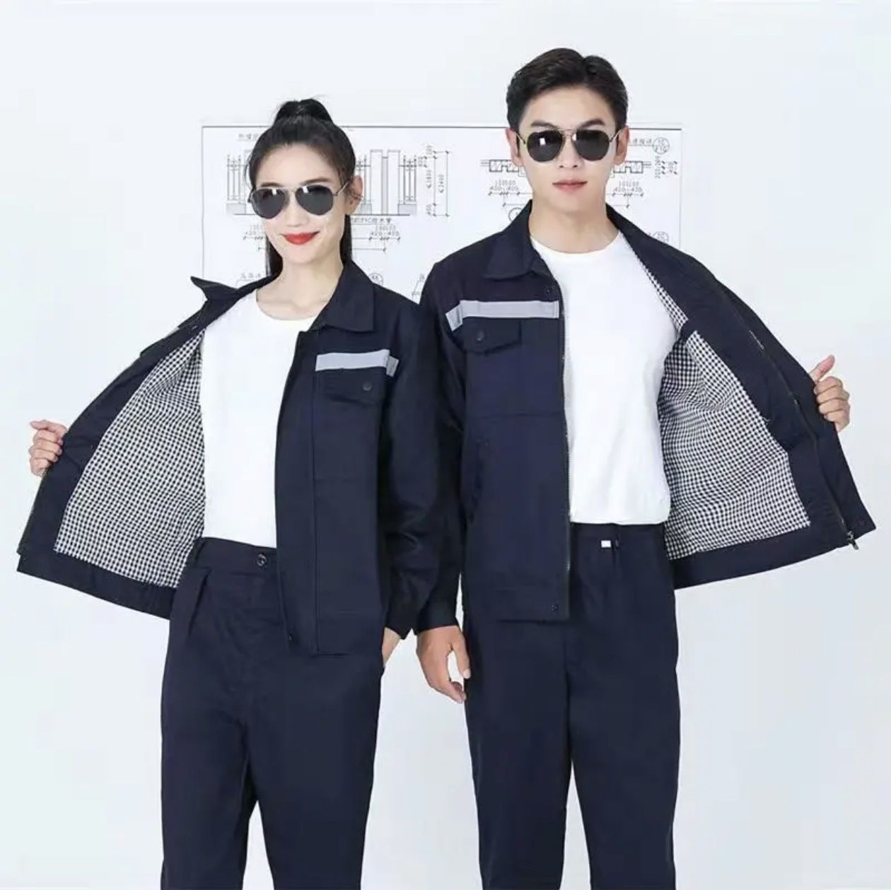 Spring and Autumn Double-Layer Thickened Wear-Resistant Work Clothes Machine Repair Factory Breathable Work Clothes Men's Engineering Workshop Maintenance Labor Insurance