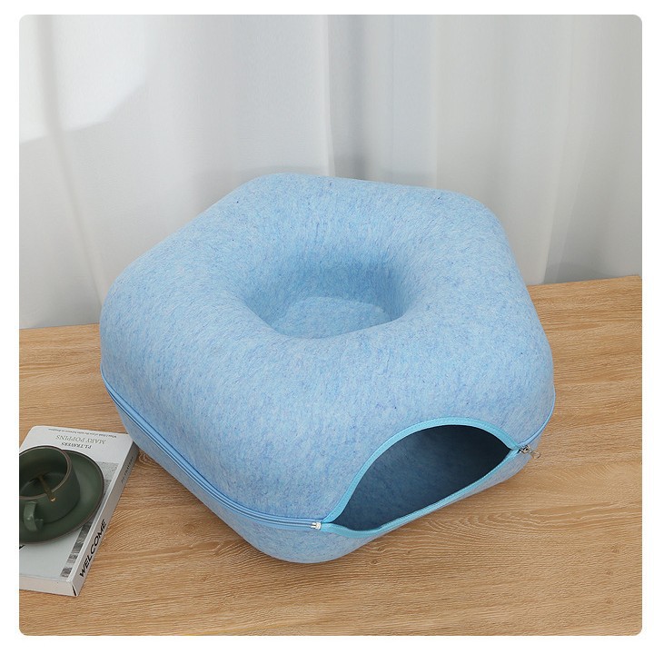 Cama gatos donut, lavable, semicerrado