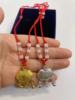 Ethnic necklace, red rope bracelet, protective amulet, ethnic style, longevity lock