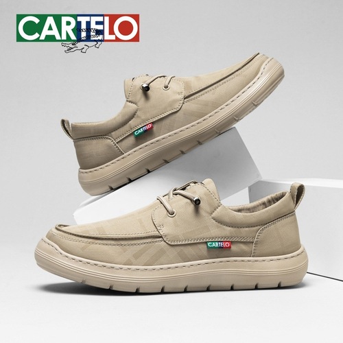 Cardinal Crocodile Canvas Shoes for Men 2025 New Summer Breathable One-Piece Men's Shoes Soft Sole Casual Men's Canvas Shoes