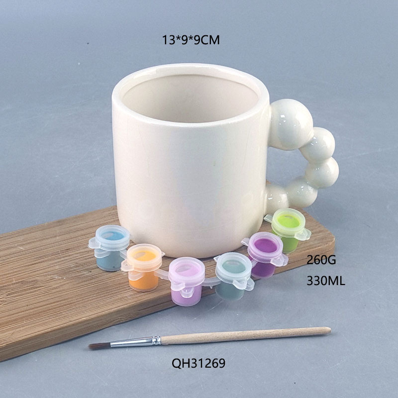 Regalos de Navidad cerámica DIY árbol de Navidad forma taza pintada taza de agua potable taza de leche taza de agua