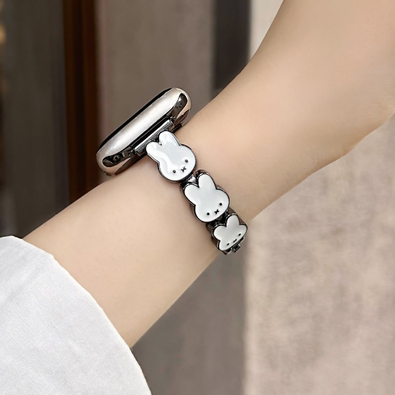 米菲兔表链适用S11苹果Applewatch手表iwatch小白兔金属S10/9表带|undefined