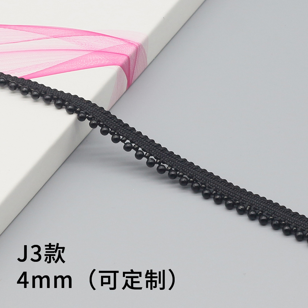 J3 #4mm 블랙 비드 블랙 벨트