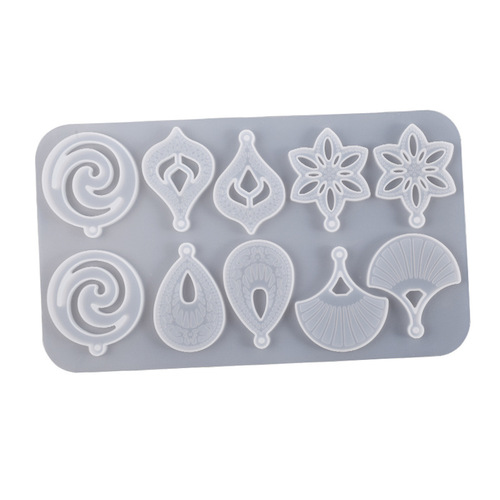 Poppy diy glue exotic style earrings silicone mold hollow pattern water droplet fan leaf flower pendant abrasive tool