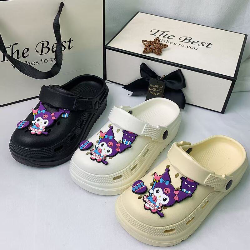 Cross-Border Cloud-Style Eva Clogs Witch Kuromi Set Student Ins-Style Thick-Soled Summer Outdoor Sandals for Women