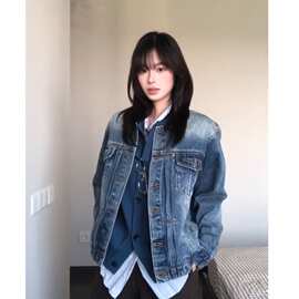 韩里韩气的牛仔外套女秋新款早秋季冷淡系独特超好看穿搭夹克