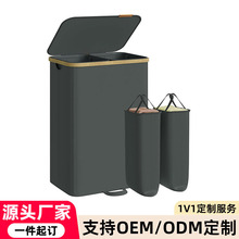 【严选】双内袋盖脏衣篮收纳筐可拆洗防尘洗衣篮折叠衣物收纳盒