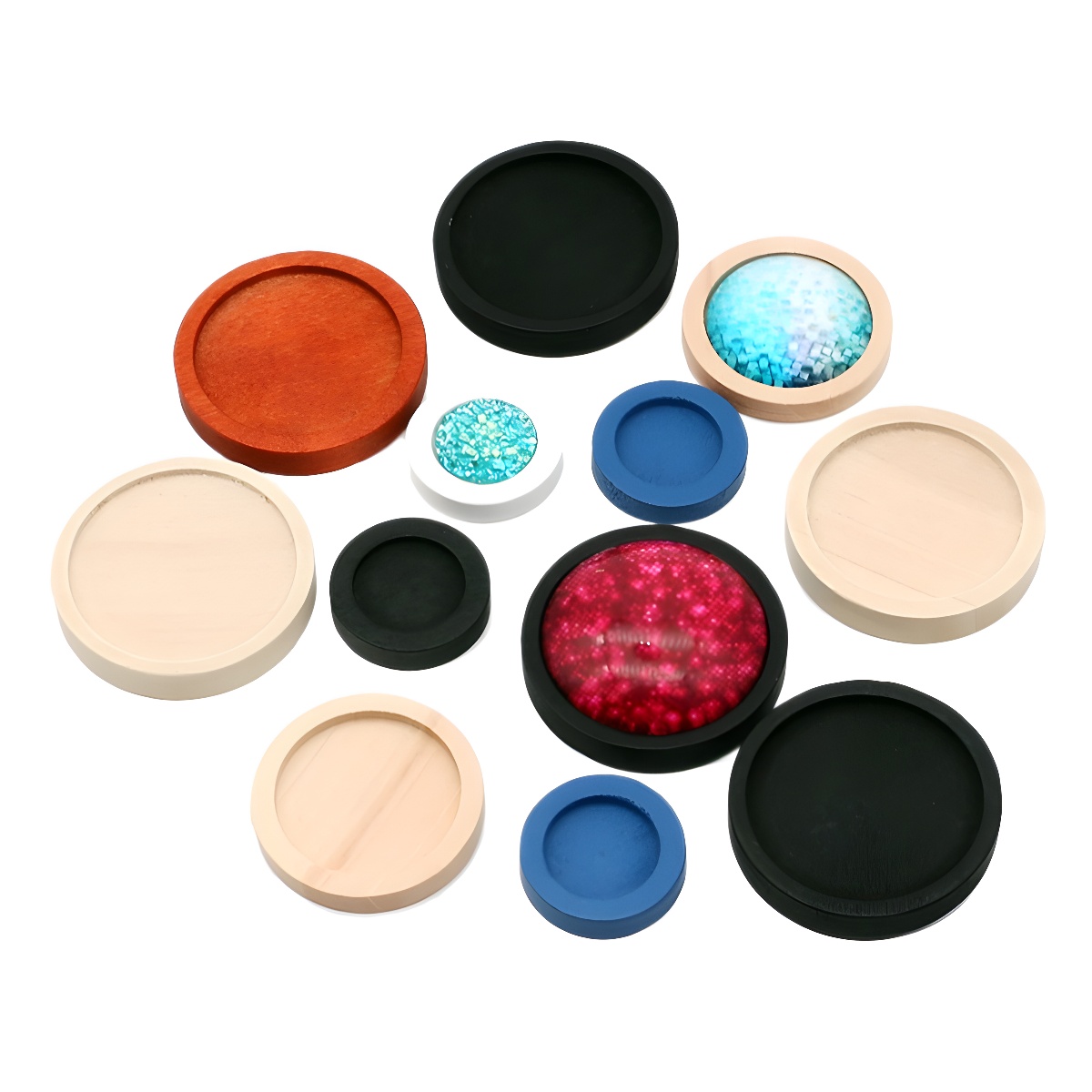 Tiempo Gem soporte inferior redonda madera DIY joyería material producción accesorios epoxi vintage madera soporte inferior soporte madera