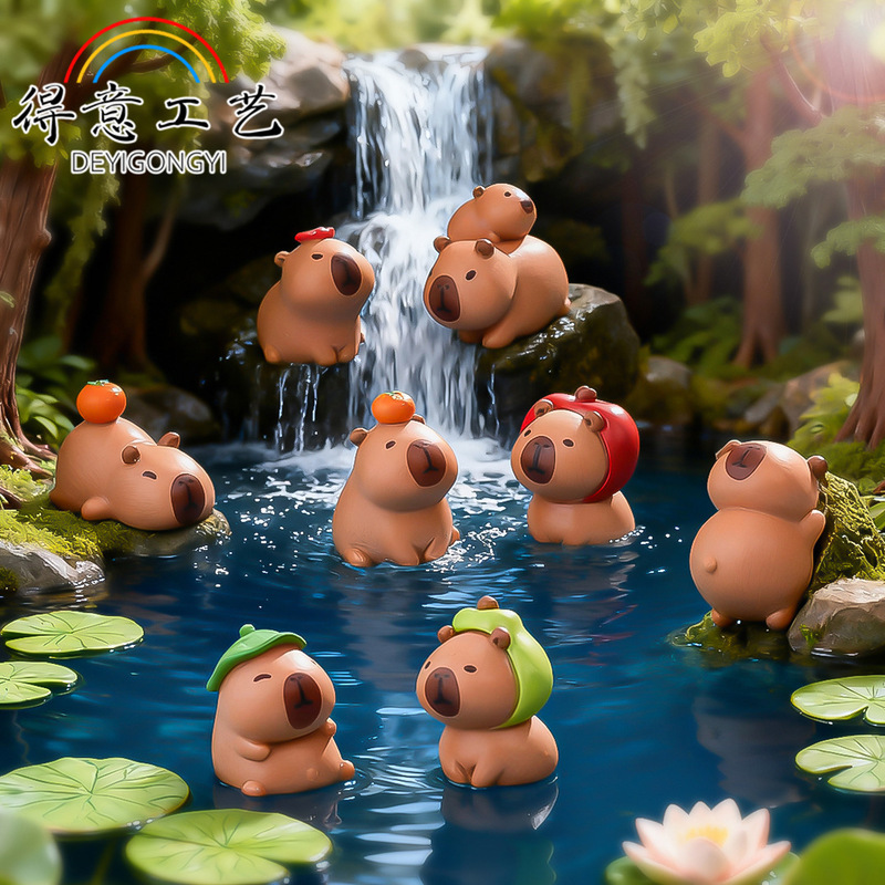 Micro Landscape Creative Cute Capybara Capybara Doll DIY Decoration Accessories Desktop Car Ornaments