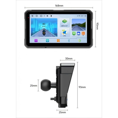 Motorcycle Driving Recorder Built-In Amap Google Navigation Carplay Hicar 4g Remote Monitoring Tire Pressure (Motorcycle driving recorder) - no-card-sunshade-6-inch-464g-host-without-lens-tire-pressure