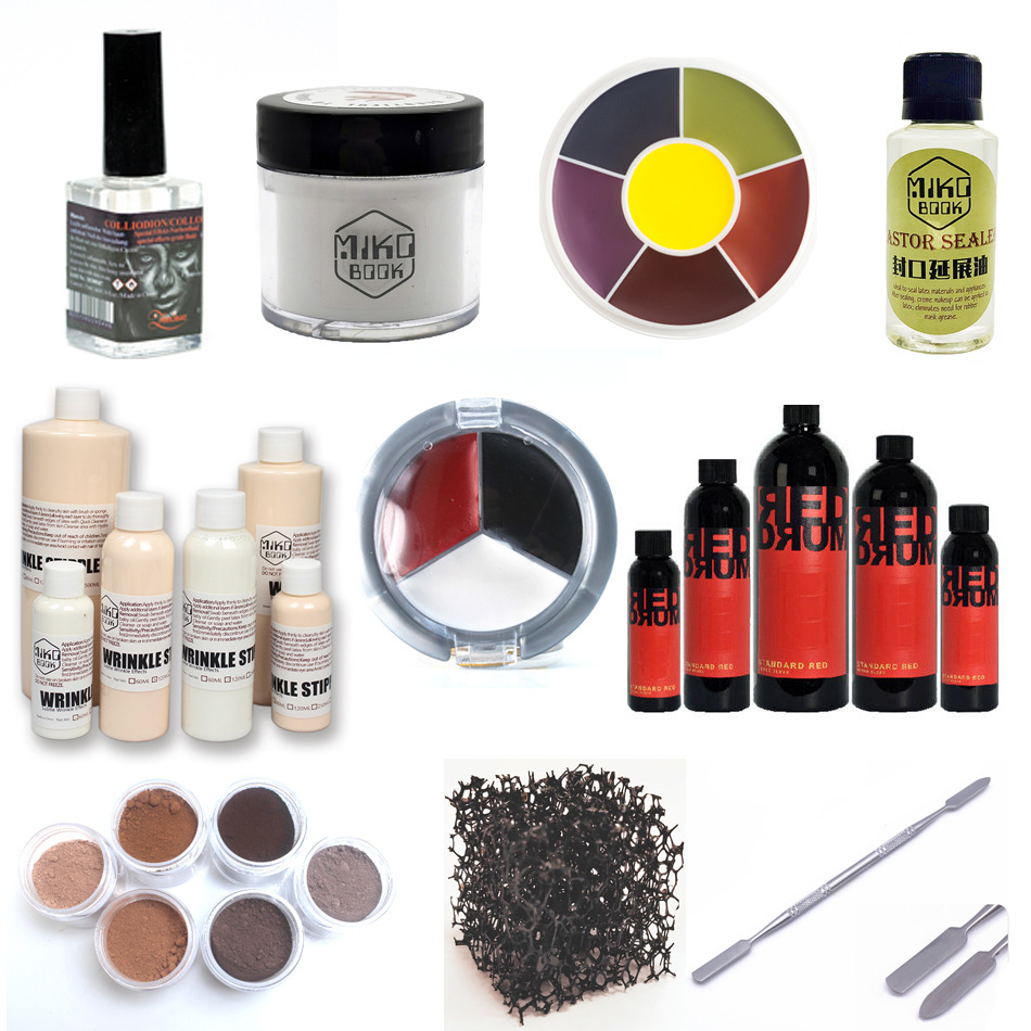 样品 硫化乳胶肤蜡延展油刀疤水酒精胶催泪棒调刀油彩海绵假牙刷