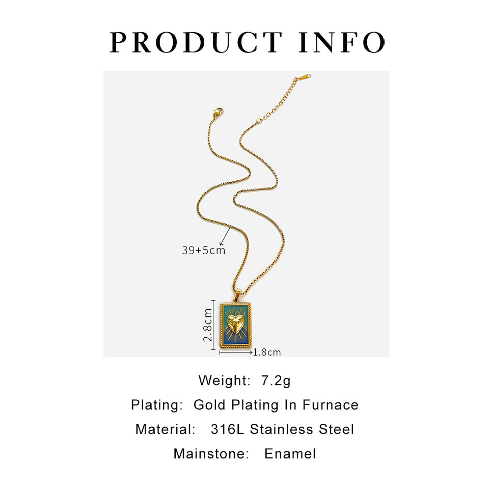 Wholesale Jewelry Vintage Style Astrology  Heart Shape 316L Stainless Steel  Box Chain Pendant Necklace display picture 8
